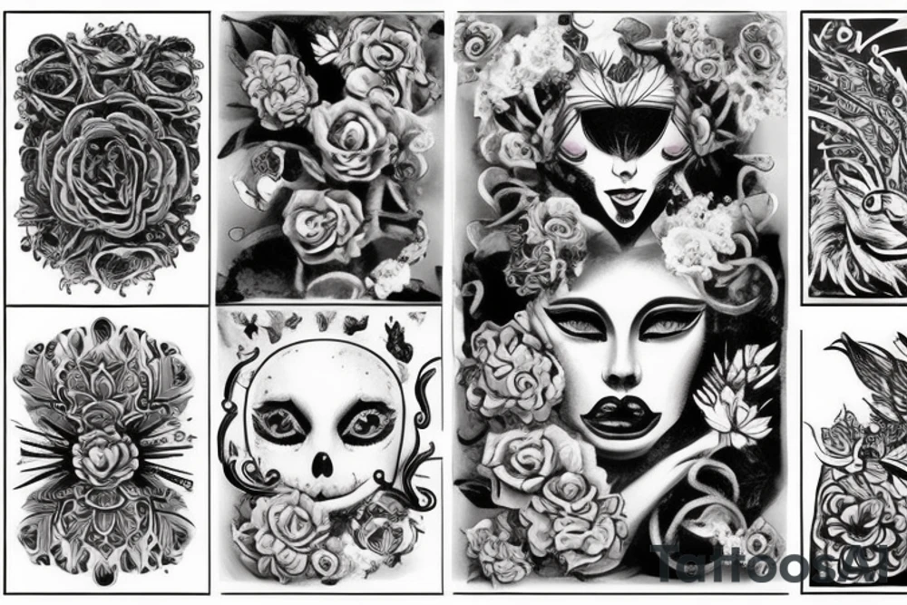 Черный кот в смешной шляпе и свиторе tattoo idea