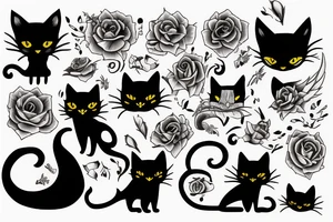 Black cat tattoo idea