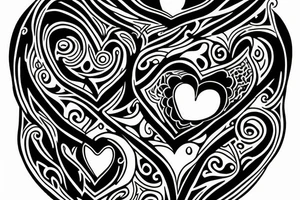 hourglass, Yin symbol and broken heart tattoo idea