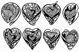 hourglass, Yin symbol and broken heart tattoo idea
