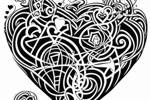 hourglass, Yin symbol and broken heart tattoo idea