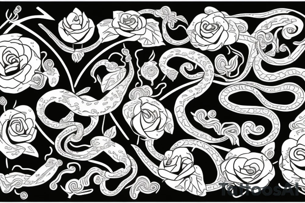 Snake in flowers tattoo idea