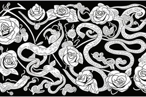 Snake in flowers tattoo idea