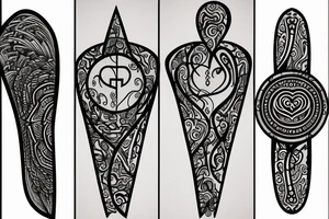 hourglass, Yin symbol, broken heart tattoo idea