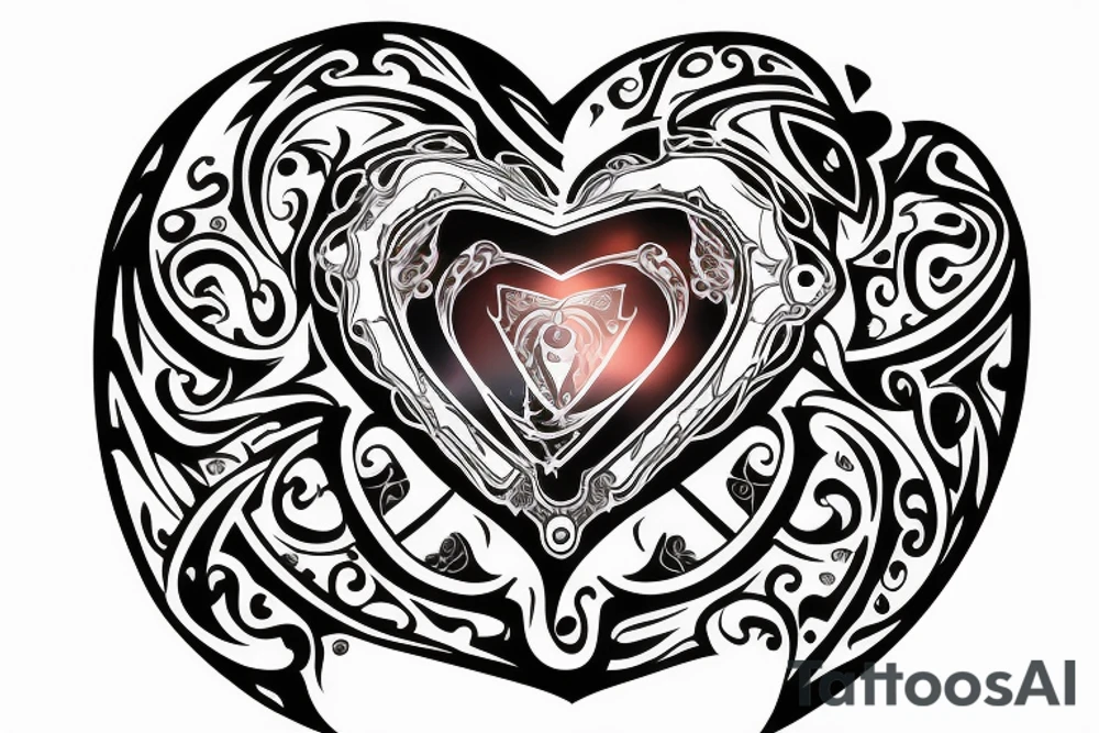 hourglass, Yin symbol, broken heart tattoo idea