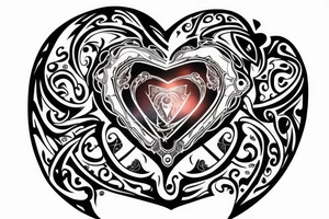 hourglass, Yin symbol, broken heart tattoo idea