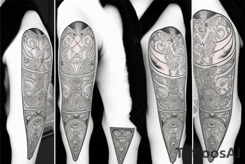 hourglass, Yin symbol, broken heart tattoo idea
