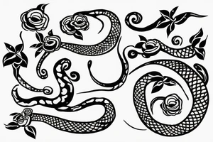 Snake in flowers tattoo idea