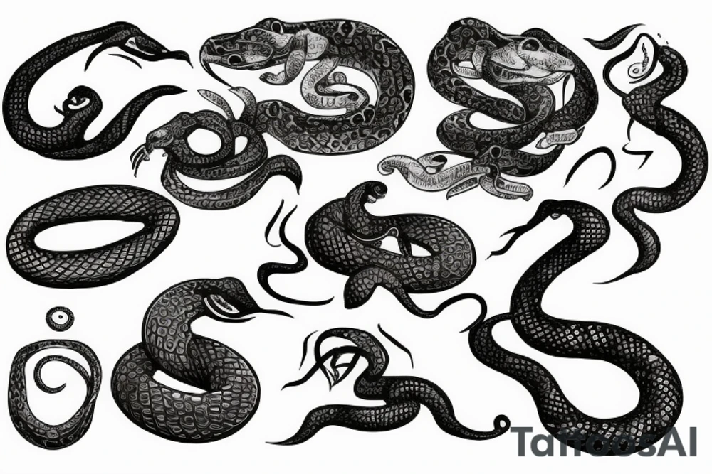 Snake in flowers tattoo idea