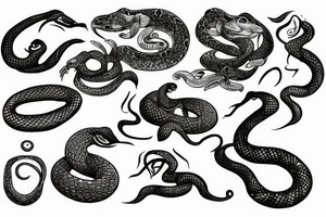 Snake in flowers tattoo idea