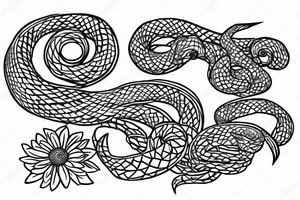 Snake in flowers tattoo idea