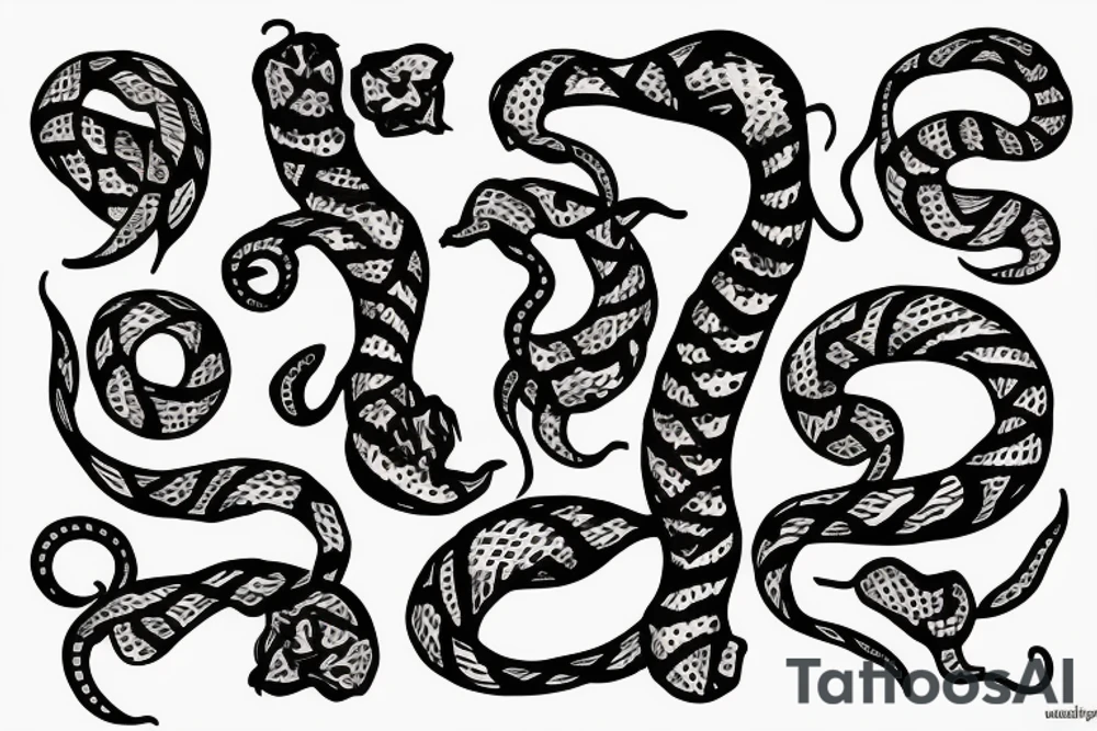 Snake in flowers tattoo idea