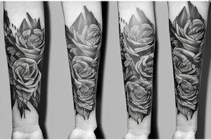 Snake between peonies tattoo idea