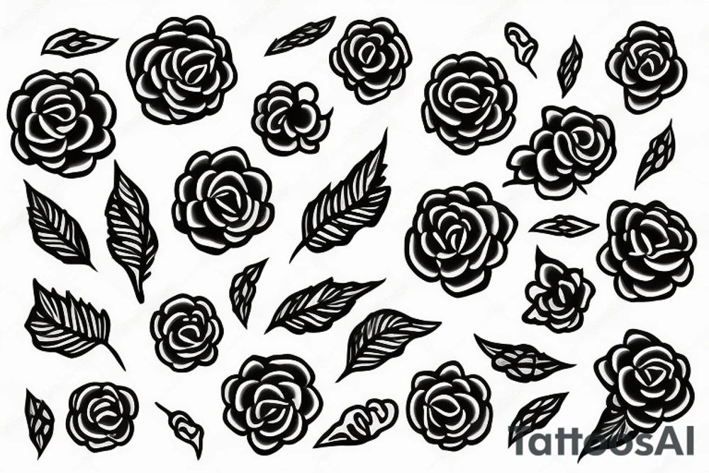 Snake between peonies tattoo idea