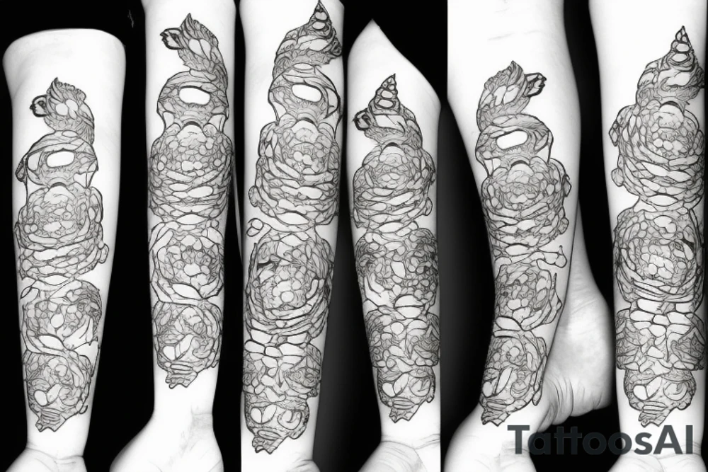 Snake between peonies tattoo idea