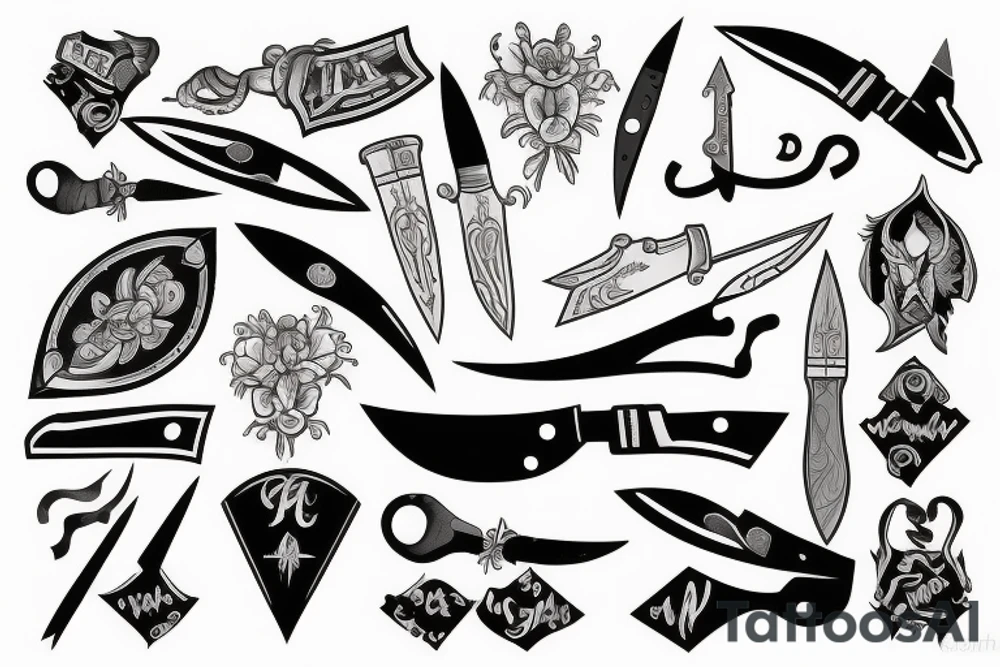 Knife tattoo idea