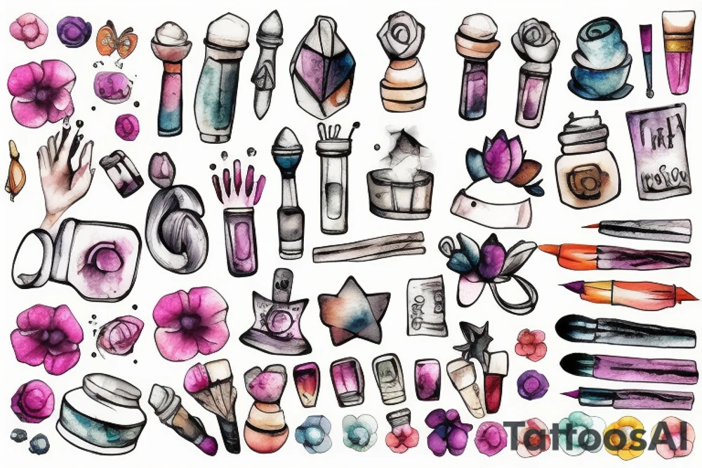 dust effect manicure tattoo idea