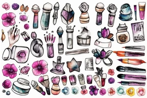 dust effect manicure tattoo idea