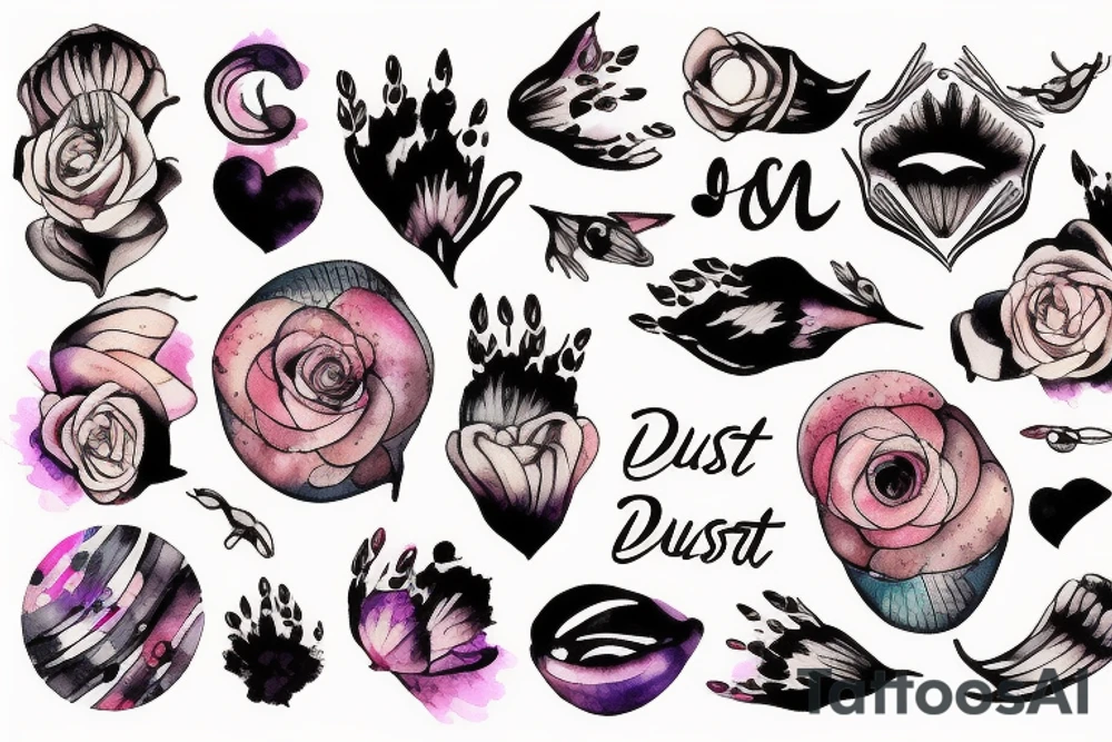 dust effect manicure tattoo idea