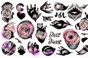 dust effect manicure tattoo idea