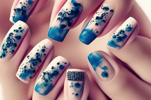 nails manicure with dust effect tattoo idea