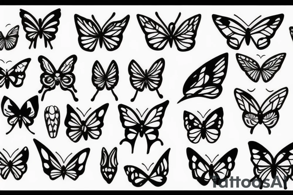 butterfly with devil horns tattoo idea