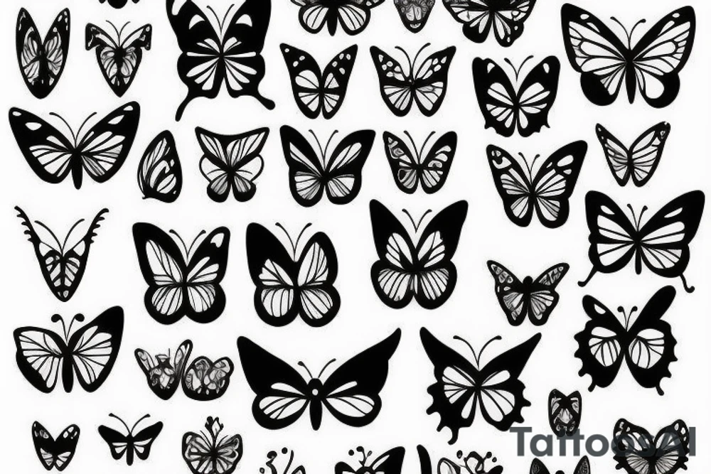 butterfly with devil horns tattoo idea