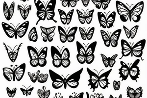 butterfly with devil horns tattoo idea
