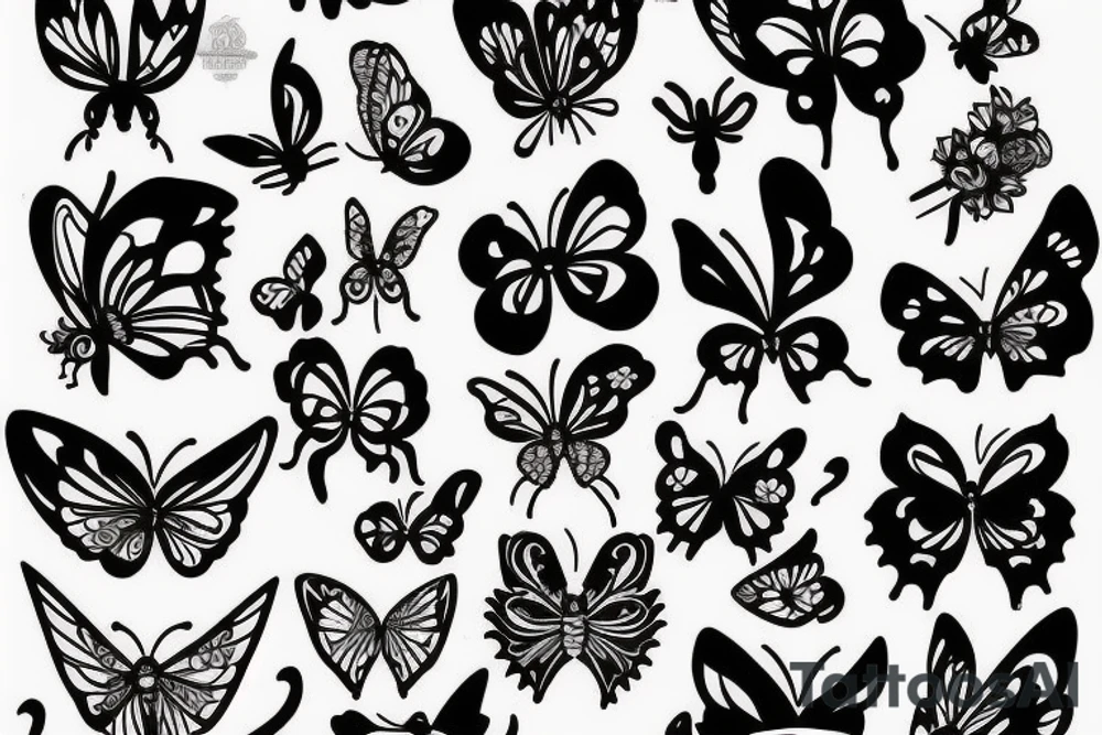 butterfly with devil horns tattoo idea