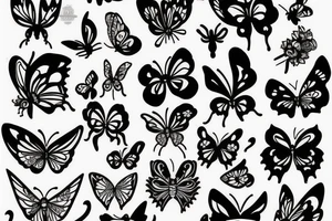 butterfly with devil horns tattoo idea