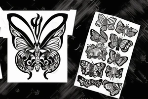butterfly with devil horns tattoo idea