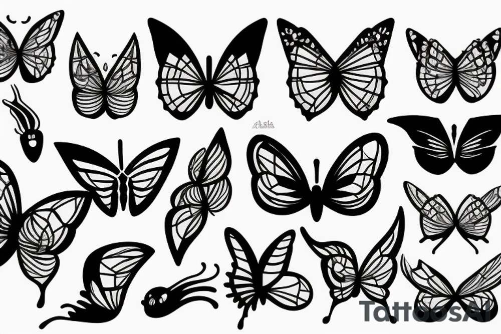 butterfly with devil horns tattoo idea