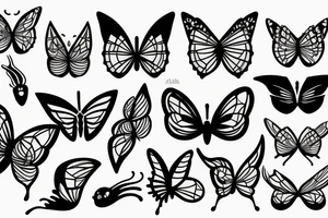 butterfly with devil horns tattoo idea