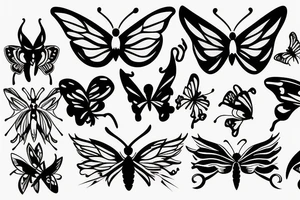 butterfly with devil horns tattoo idea