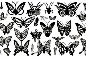 butterfly with devil horns tattoo idea