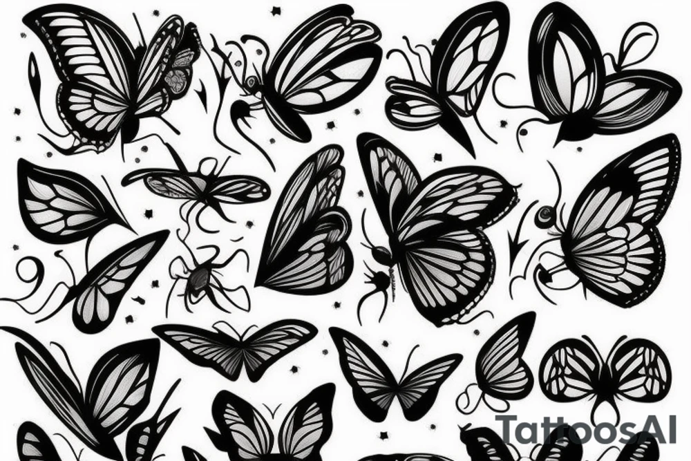 evil butterfly tattoo idea