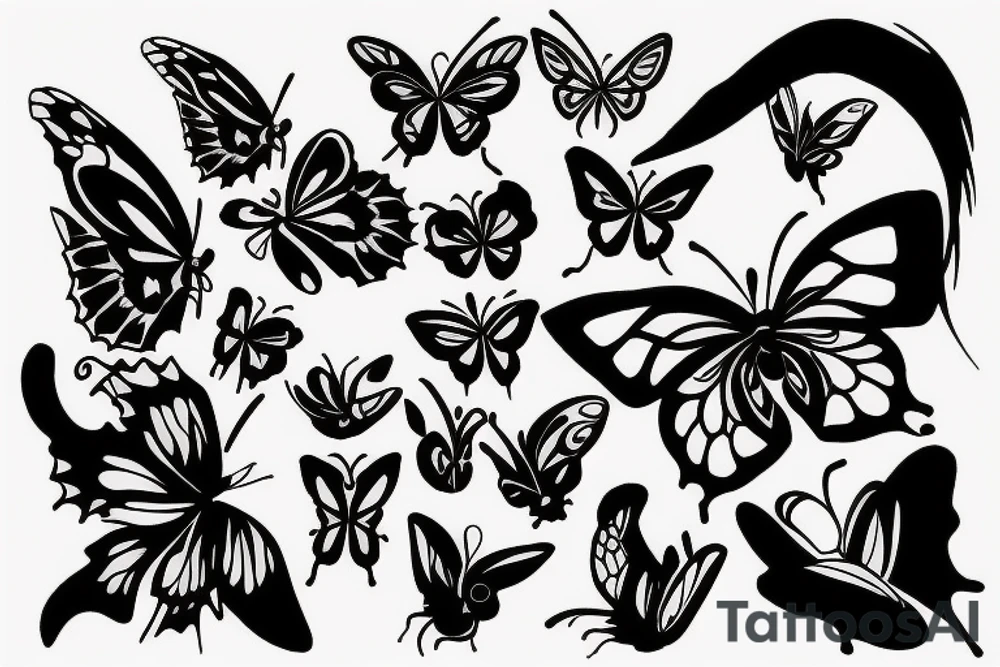 evil butterfly tattoo idea