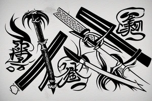 Katana sword , sakura tattoo idea
