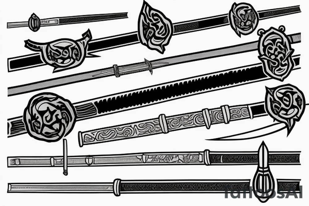 Katana sword , sakura tattoo idea