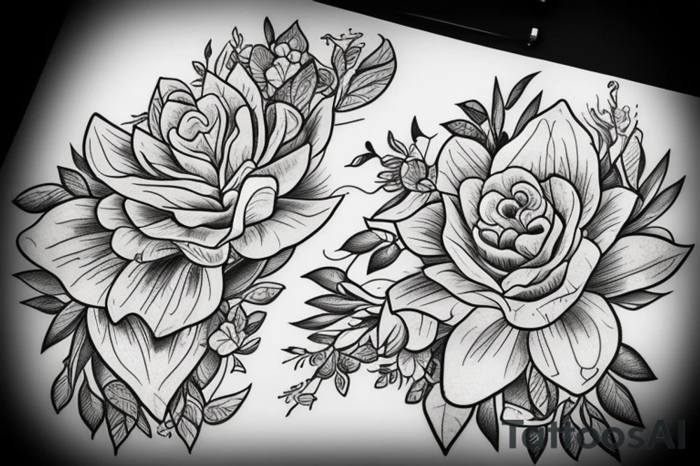 Crystal flowers tattoo idea