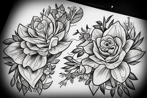 Crystal flowers tattoo idea