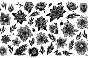 Crystal flowers tattoo idea