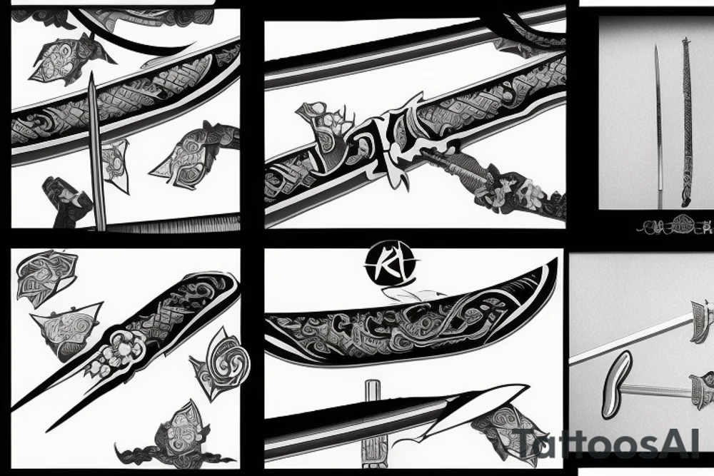Katana sword , sakura tattoo idea