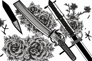 Katana sword , sakura tattoo idea