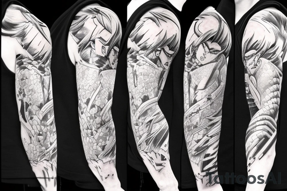 Goku fighting tattoo idea
