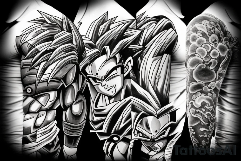 Goku fighting tattoo idea