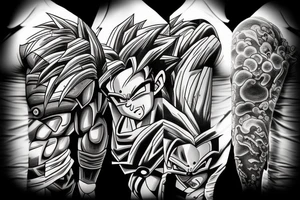 Goku fighting tattoo idea