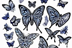 Butterfly made of ming vase blue white gold leaf put back together tattoo idea