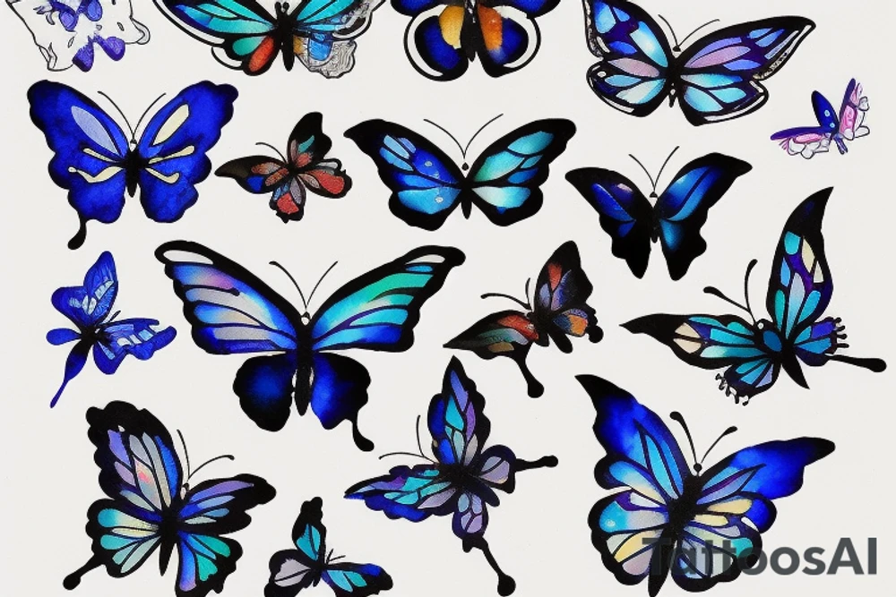 ming vase butterfly blue white gold leaf put back together tattoo idea