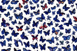 butterfly blue white gold leaf broken pottery tattoo idea